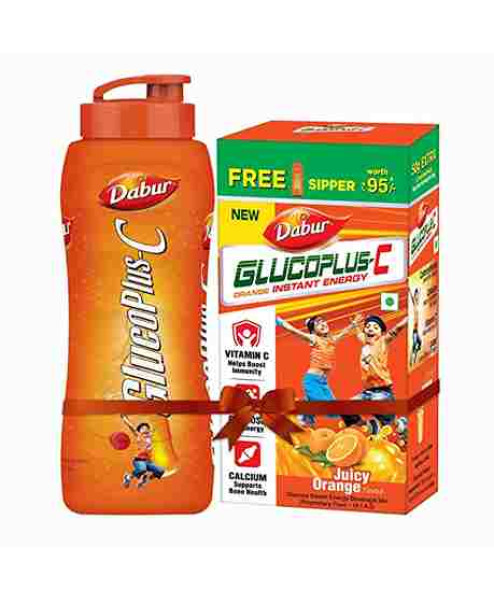Dabur GlucoPlus C Orange Instant Energy Boost 500g, Get Sipper Free